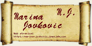 Marina Jovković vizit kartica